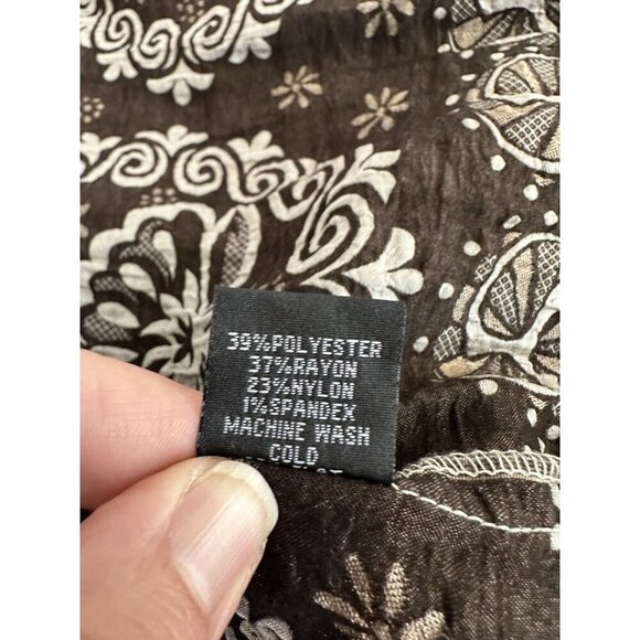 Lapis Floral Print Strapless Smocked‎ Tiered Dress / Peasant Maxi Skirt OS Taupe - Picture 10 of 10